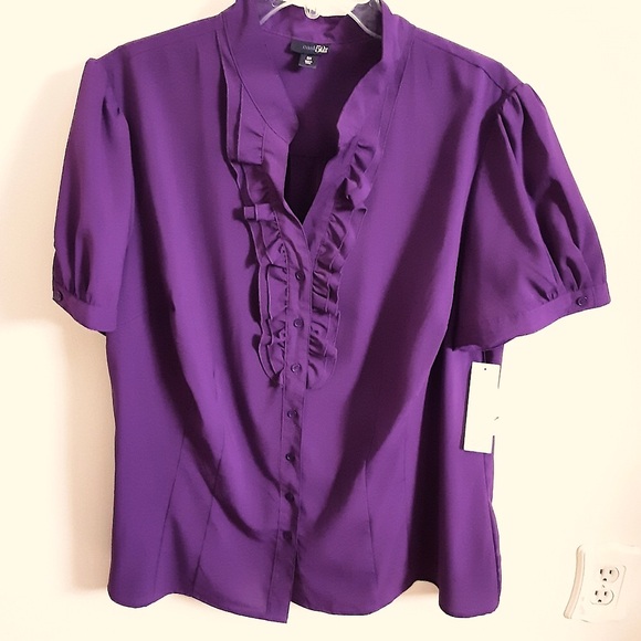 East 5th Purple Ruffled Blouse - Picture 2 of 10